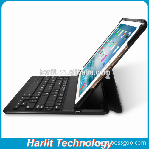 WholeSale Folio Leather Case With Keyboard For iPad Air 2 Ultra Slim Leather Cover Case For iPad Air 2 With Bluetooth Keyboard